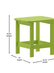Riviera Poly Resin Indoor/Outdoor All-Weather Adirondack Side Table - Lime Green