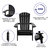 Riviera Set Of 2 Black Weather Resistant Folding Adirondack Patio Chairs With Vertical Lattice Backs And Comfort Foam Cushions In Cream