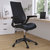 Rockefeller High-Back Black Faux Leather Executive Swivel Office Chair with Molded Foam Seat and Adjustable Arms - Black