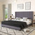 Sana Modern Gray Velvet Upholstered Platform Bed Frame With Padded, Tufted Wingback Headboard And Wood Support Slats, No Box Spring Required