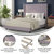 Sana Modern Gray Velvet Upholstered Platform Bed Frame With Padded, Tufted Wingback Headboard And Wood Support Slats, No Box Spring Required