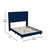 Sana Modern Navy Velvet Upholstered Platform Bed Frame With Padded, Tufted Wingback Headboard And Wood Support Slats, No Box Spring Required