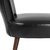 Santino Black Faux Leather Mid-Back Retro Accent Side Chair with Flared Wooden Legs