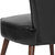 Santino Black Faux Leather Mid-Back Retro Accent Side Chair with Flared Wooden Legs