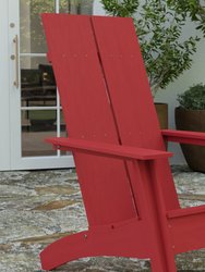 Set Of 2 Piedmont Modern All-Weather Poly Resin Wood Adirondack Chairs - Red/Sea Foam