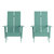 Set Of 2 Piedmont Modern All-Weather Poly Resin Wood Adirondack Chairs - Red/Sea Foam - Sea Foam