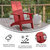 Set Of 2 Piedmont Modern All-Weather Poly Resin Wood Adirondack Chairs - Red/Sea Foam