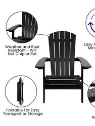 Set of 2 Riviera Poly Resin Folding Adirondack Lounge Chair