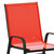 Set Of 4 Manado Series Metal Stacking Patio Chairs With Red Flex Comfort Material