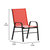 Set Of 4 Manado Series Metal Stacking Patio Chairs With Red Flex Comfort Material