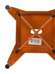 Set Of 4 Sloane 18" High Backless Stacking Dining Stools With Durable Metal Frame In Orange
