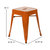 Set Of 4 Sloane 18" High Backless Stacking Dining Stools With Durable Metal Frame In Orange