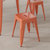 Set Of 4 Sloane 18" High Backless Stacking Dining Stools With Durable Metal Frame In Orange