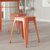 Set Of 4 Sloane 18" High Backless Stacking Dining Stools With Durable Metal Frame In Orange