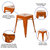 Set Of 4 Sloane 18" High Backless Stacking Dining Stools With Durable Metal Frame In Orange