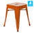 Set Of 4 Sloane 18" High Backless Stacking Dining Stools With Durable Metal Frame In Orange