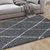 Shag Style Diamond Trellis Area Rug - 5' x 7' - Charcoal/Ivory Polyester (PET)