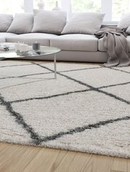 Shag Style Diamond Trellis Area Rug