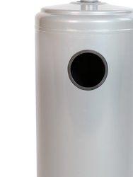 Silver Finished Stainless Steel 7.5' Tall 40,000 BTU Outdoor Propane Patio Heater with Wheels