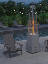 Stainless Steel Pyramid Shape Portable Outdoor Patio Heater - Silver