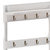 Steeley Wooden Wall Mount 12 Cup Mug Rack Organizer With Upper Storage Shelf And Metal Hanging Hooks- Whitewashed