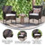 Sunset Patio Chairs With Fade And Weather Resistant Espresso Wicker Wrapped Powder Coated Steel Frames & Cream Cushions - Set Of 4