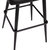 Teague Set Of 2 Modern Armless Barstools With Contoured Backs, Steel Frames, And Integrated Footrests In Black Faux Leather
