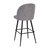 Teague Set Of 2 Modern Armless Barstools With Contoured Backs, Steel Frames And Integrated Footrests In Gray Faux Linen