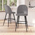 Teague Set Of 2 Modern Armless Barstools With Contoured Backs, Steel Frames And Integrated Footrests In Gray Faux Linen