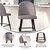 Teague Set Of 2 Modern Armless Barstools With Contoured Backs, Steel Frames And Integrated Footrests In Gray Faux Linen