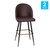 Teague Set Of 2 Modern Armless Barstools With Contoured Backs, Steel Frames, And Integrated Footrests