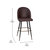 Teague Set Of 2 Modern Armless Barstools With Contoured Backs, Steel Frames, And Integrated Footrests