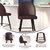 Teague Set Of 2 Modern Armless Barstools With Contoured Backs, Steel Frames, And Integrated Footrests