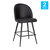 Teague Set Of 2 Modern Armless Counter Stools With Contoured Backs, Steel Frames, And Integrated Footrests In Black Faux Leather