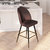 Teague Set Of 2 Modern Armless Counter Stools With Contoured Backs, Steel Frames And Integrated Footrests In Brown Faux Leather - Brown
