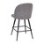 Teague Set Of 2 Modern Armless Counter Stools With Contoured Backs, Steel Frames And Integrated Footrests In Gray Faux Linen
