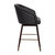 Temperance Modern Walnut Finish Wood Frame Counter Height Stool With Soft Bronze Accents Black Faux Leather