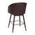 Temperance Modern Walnut Finish Wood Frame Counter Height Stool with Soft Bronze Accents, Brown Faux Leather