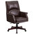 Tiber Ergonomic Executive Office Chair with High Pillowed Back & Rolled Arms with Mahogany Finish Base