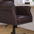 Tiber Ergonomic Executive Office Chair with High Pillowed Back & Rolled Arms with Mahogany Finish Base