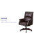 Tiber Ergonomic Executive Office Chair with High Pillowed Back & Rolled Arms with Mahogany Finish Base