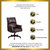 Tiber Ergonomic Executive Office Chair with High Pillowed Back & Rolled Arms with Mahogany Finish Base