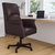 Tiber Ergonomic Executive Office Chair with High Pillowed Back & Rolled Arms with Mahogany Finish Base