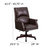 Tiber Ergonomic Executive Office Chair with High Pillowed Back & Rolled Arms with Mahogany Finish Base