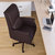 Tiber Ergonomic Executive Office Chair with High Pillowed Back & Rolled Arms with Mahogany Finish Base