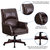 Tiber Ergonomic Executive Office Chair with High Pillowed Back & Rolled Arms with Mahogany Finish Base