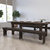 Tinsley 8' x 12'' Antique Rustic Solid Pine Folding Farm Bench With 3 Legs - Mahogany