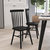 Torrin Set Of Two Premium Solid Wood Spindle Back Dining Chairs With Saddle Seats And Floor Protectant Felt Pads - Black