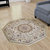 Traditional Maidon 4' X 4' Persian Style Floral Medallion Motif Octagon Olefin Area Rug with Jute Backing - Ivory