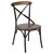 Tucker Series Industrial Style Metal X-Back Dining Chair With Fruitwood Finished Seat And Back - Brown